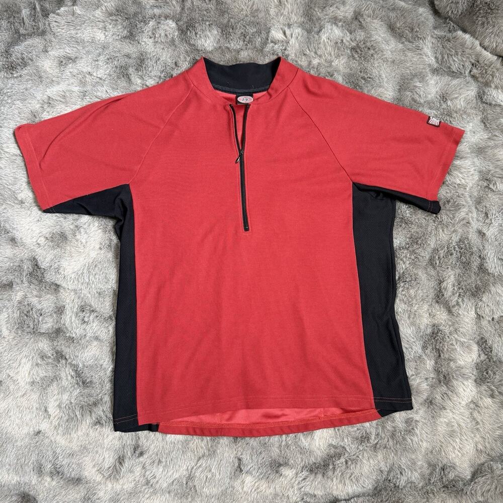 Vintage Zoic Jersey Mens Red 1/2 Zip Cycling Bike Short Sleeve Made USA